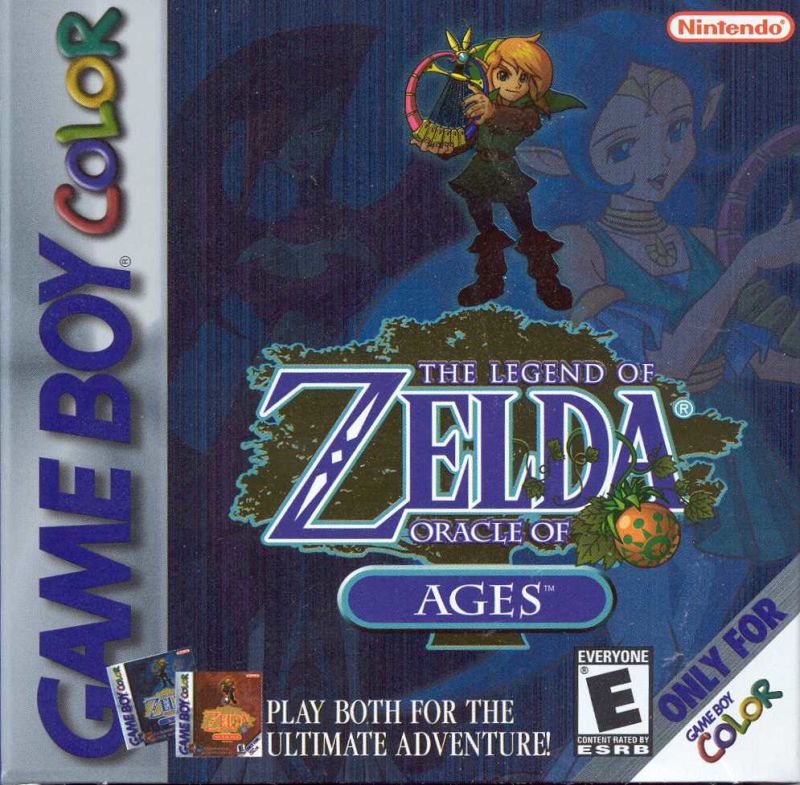 Zelda Oracle of Ages box art for GameBoy Color